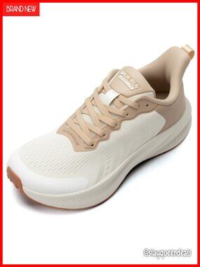Wide Toe Box Running Walking Shoes Cushioned Slip Resistant Lace-Up Sneakers